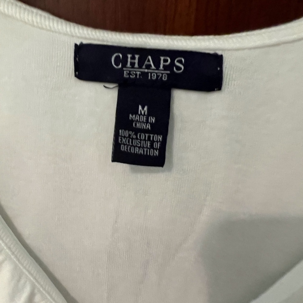 Chaps White Ruffled Front Tank Top - Picture 6 of 6